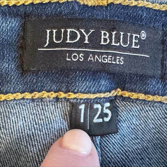Judy Blue Jeans Women's Size 1 1/25 Blue Denim Relaxed Skinny Distressed 1162 - Picture 4 of 12